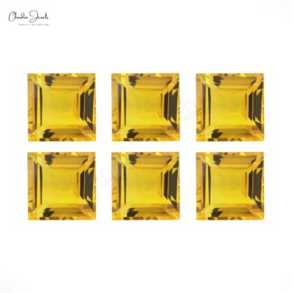 Citrine Square Faceted Cut 3MM-3.5MM AAA Quality Loose Gemstone, 1 Piece