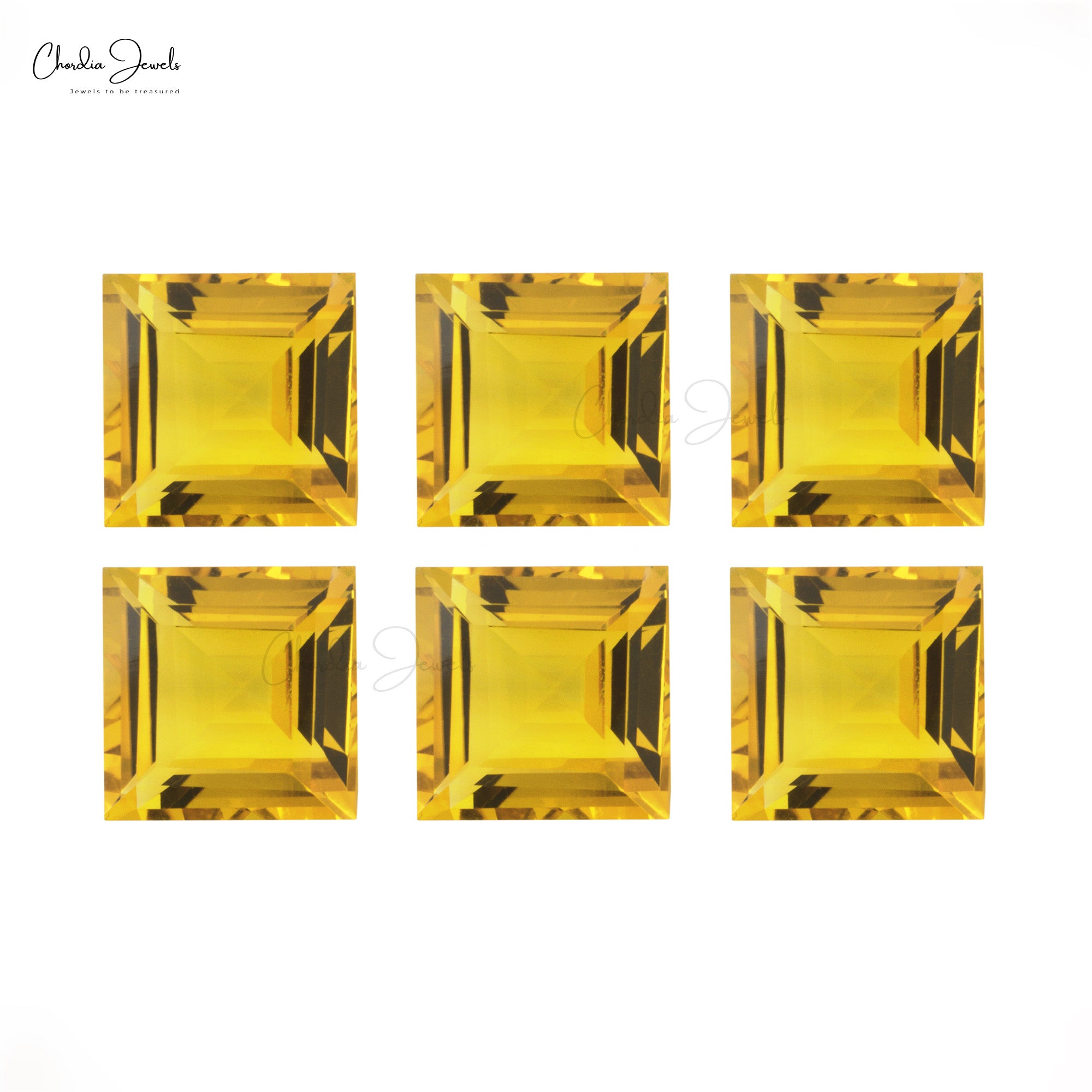 Citrine Square Faceted Cut 3MM-3.5MM AAA Quality Loose Gemstone, 1 Piece