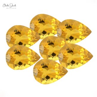 16x12 MM Genuine Citrine Pear Cut Faceted Fine Gemstone for Pendant, 1Piece