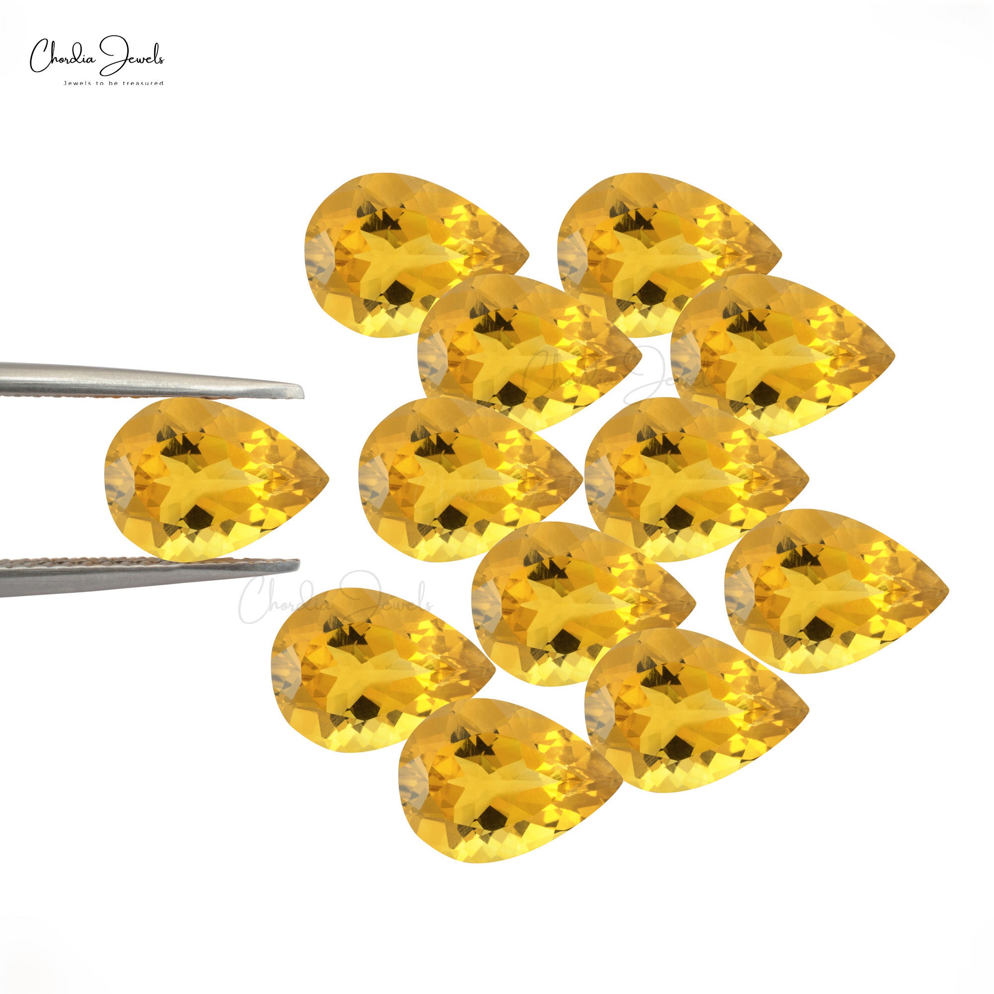 Natural Citrine Pear Cut Faceted 14×10 MM AAA Quality Loose Gemstone, 1 Piece