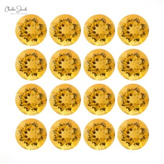 5.50 mm Top Grade Round Cut Natural Citrine Loose Gemstone For Pendant, 1 Piece