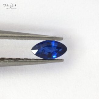 6x3 mm Blue Sapphire Marquise Cut Faceted Precious Gemstone, 1 Piece