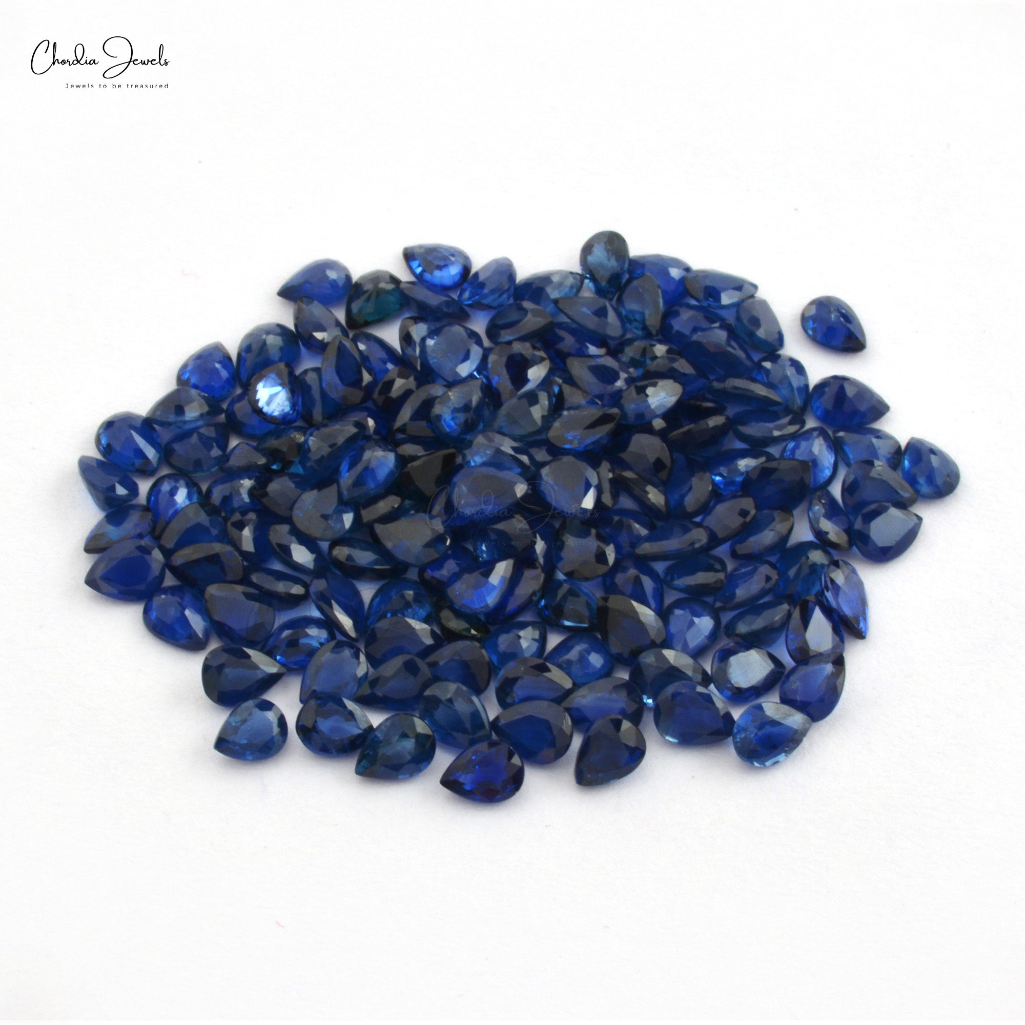 4x3mm Pear Cut Blue Sapphire Loose Gemstone, 1 Piece