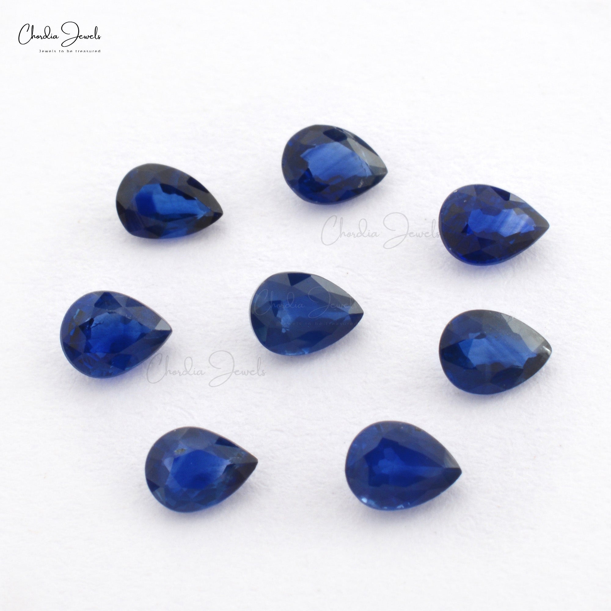 High Quality Precious Gemstone 5x3mm Sapphire Pear Step Cut Discount Price, 1 Piece