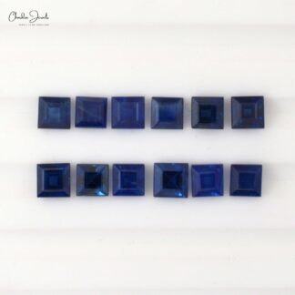 100% Natural Top Quality Square Cut Blue Sapphire 3mm, 1 Piece
