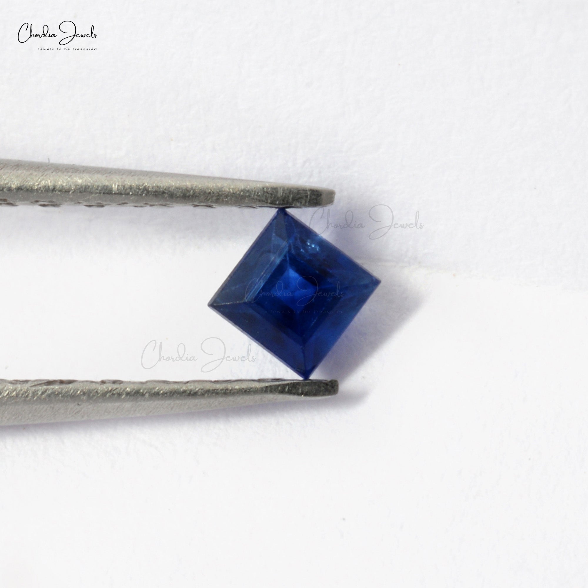 Super Fine Blue Sapphire 3.50mm Square Cut Loose Precious Gemstone