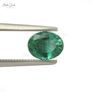 Zambian Emerald 1.30 Carat Oval Faceted Cut Precious Gemstone at Discount Price, 1 Piece
