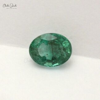 Zambian Emerald 1.30 Carat Oval Faceted Cut Precious Gemstone at Discount Price, 1 Piece