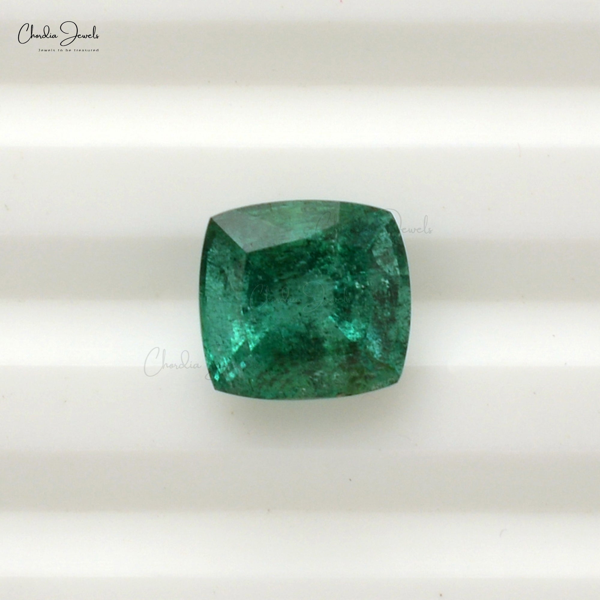 Cushion Cut 2.40 Carat Genuine Emerald Loose Gemstone for Making Rings, 1 Piece