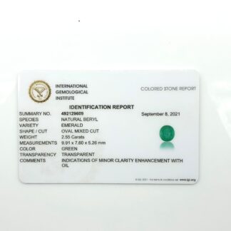 Natural 2.55 Carat Oval Faceted Cut Zambian Emerald Gemstone Wholesaler, 1 Piece