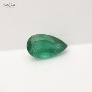Pear Cut 14.10X8.20MM Zambian Emerald Loose Gemstone for Making Bracelets, 1 Piece