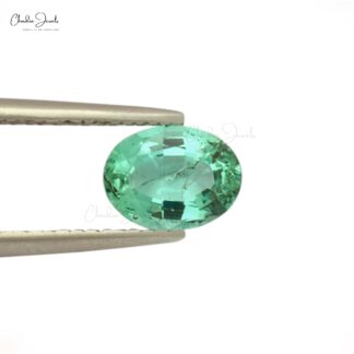 8X6MM Zambian Emerald Oval Faceted Gemstone for Making Necklace, 1 Piece