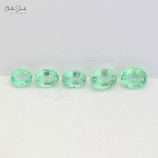 Colombian Oval Cut 6X5-7X5MM Emerald Precious Gemstone Wholesaler from India, 5 Piece