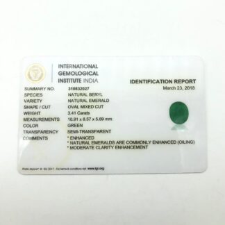 Natural 3.45 Carat Zambian Emerald Oval Faceted Precious Gemstone, 1 Piece