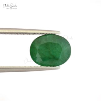 Natural 3.45 Carat Zambian Emerald Oval Faceted Precious Gemstone, 1 Piece