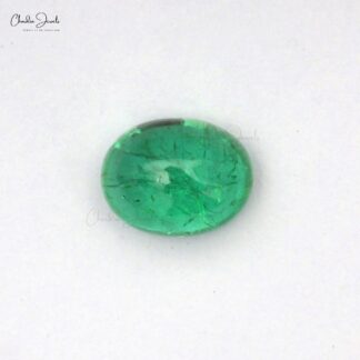 Natural Oval Cabochon 4.05 Carat Emerald Loose Precious Gemstone, 1 Piece