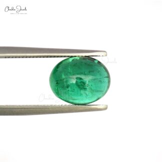 Natural Oval Cabochon 4.05 Carat Emerald Loose Precious Gemstone, 1 Piece