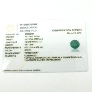 Natural Emerald 6X6MM Round Faceted Cut Gemstone for Making Bracelets, 1 Piece
