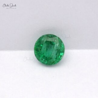Natural Emerald 6X6MM Round Faceted Cut Gemstone for Making Bracelets, 1 Piece