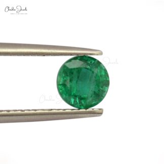 Natural Emerald 6X6MM Round Faceted Cut Gemstone for Making Bracelets, 1 Piece