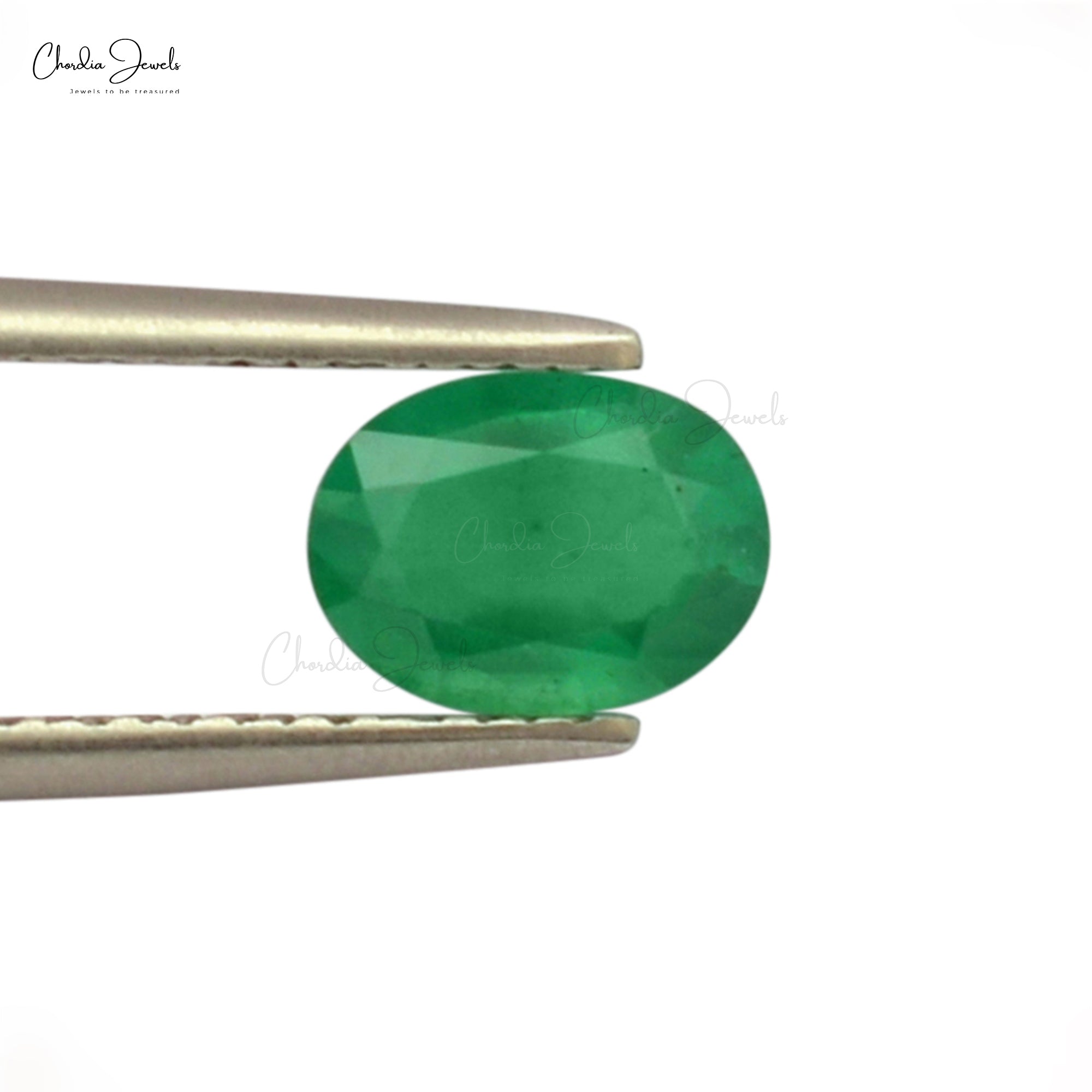 Zambian Natural Emerald 8X6MM Oval Faceted Gemstone for Making Rings, 1 Piece