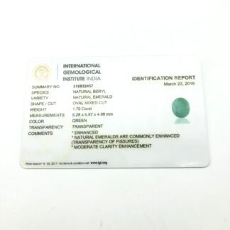 Precious Emerald Faceted 8.28×6.87MM Oval Cut Gemstone for Sale, 1 Piece
