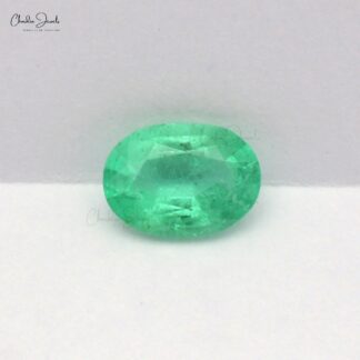 Natural 7.5X5.5MM Emerald Faceted Gemstones for Jewelry Making, 1 Piece