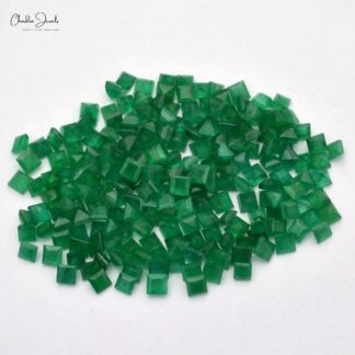 Top Quality 4mm Square Cut Natural Emerald Gemstone for Pendant at Wholesale Price, 1 Piece