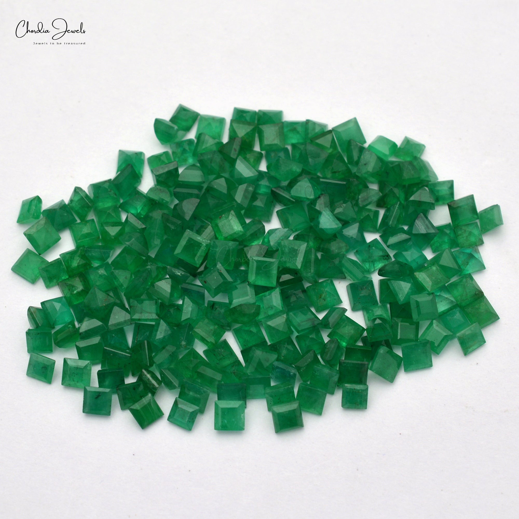 Top Quality 4mm Square Cut Natural Emerald Gemstone for Pendant at Wholesale Price, 1 Piece