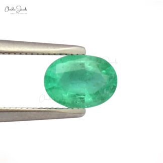 Natural 7.5X5.5MM Emerald Faceted Gemstones for Jewelry Making, 1 Piece