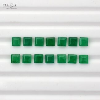 2 mm-2.50 mm Square Cut AAA Quality Emerald Precious Gemstone for Sale, 1 Piece