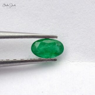 Super Quality AAA Grade 5x4mm Natural Emerald Oval Cut Loose Gemstone for Ring, 1 Piece