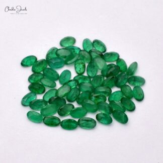 Top Grade 5x3mm Zambian Natural Emerald Oval Cut Gemstone for Jewelry Making, 1 Piece