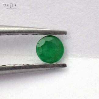 Top Quality 3 mm-3.50 mm Round Brilliant Cut Emerald Gemstone at Wholesale Price, 1 Piece
