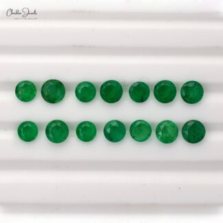 Wholesale Lot of 2 mm/2.10 mm/2.20 mm/2.30 mm/2.40 mm/2.50 mm Natural Emerald Gemstone, 1 Piece