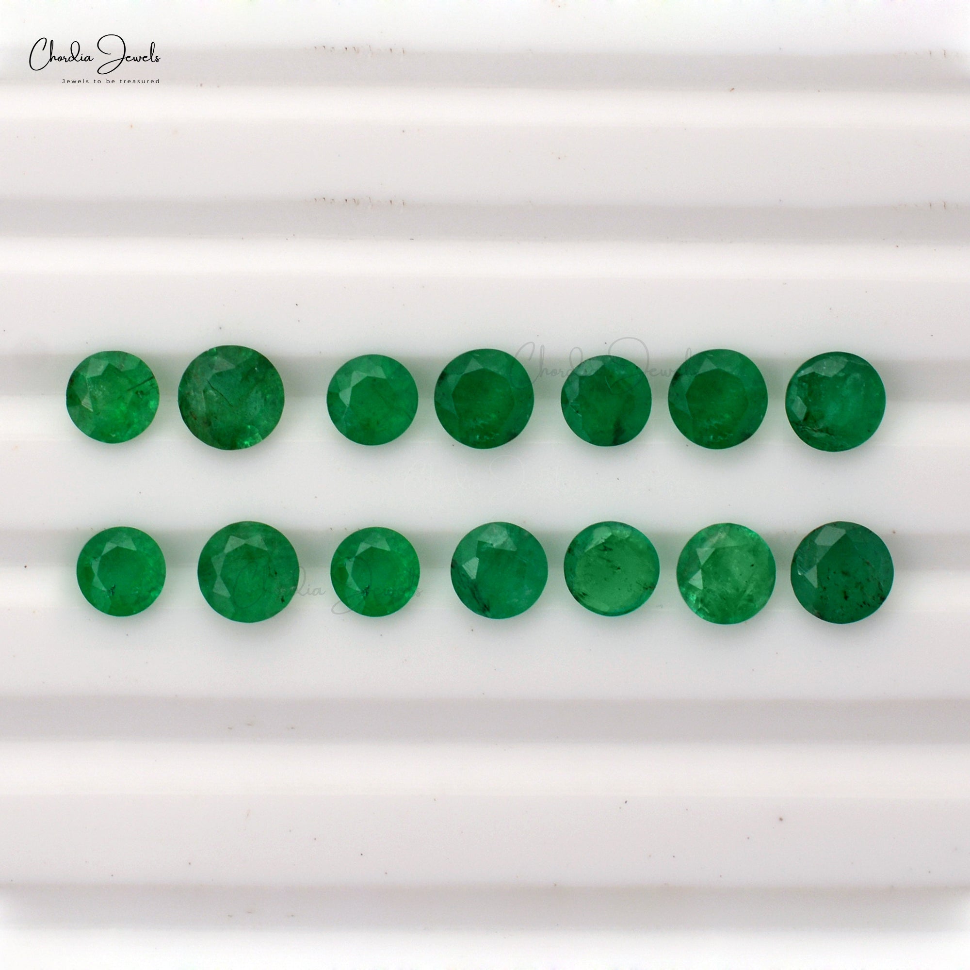 Wholesale Lot of 2 mm/2.10 mm/2.20 mm/2.30 mm/2.40 mm/2.50 mm Natural Emerald Gemstone, 1 Piece