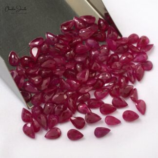 High Quality Loose Genuine Ruby Faceted Pear 8x6mm, 1 Piece