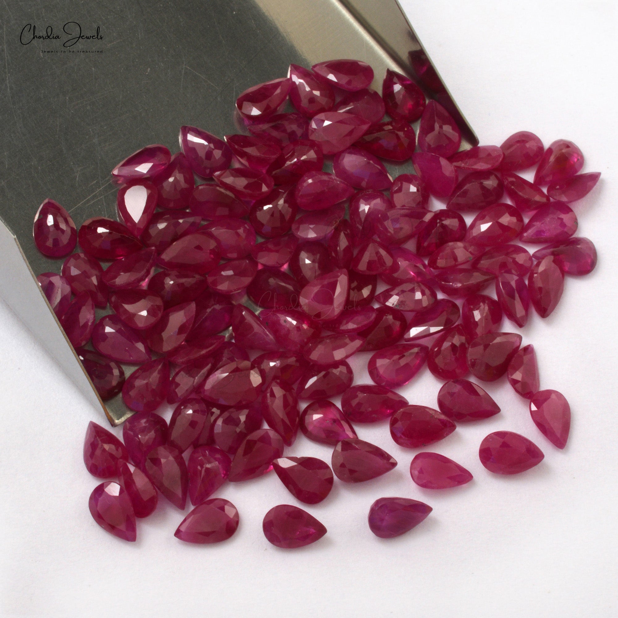 High Quality Loose Genuine Ruby Faceted Pear 8x6mm, 1 Piece