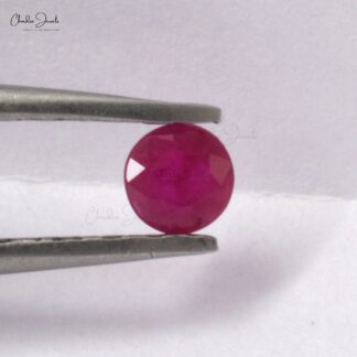 3mm Round Cut Loose Ruby July Birthstone, 1 Piece