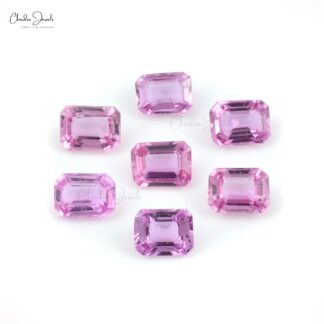 Top Quality Loose Pink Sapphire Emerald Cut 8x6mm, 1piece