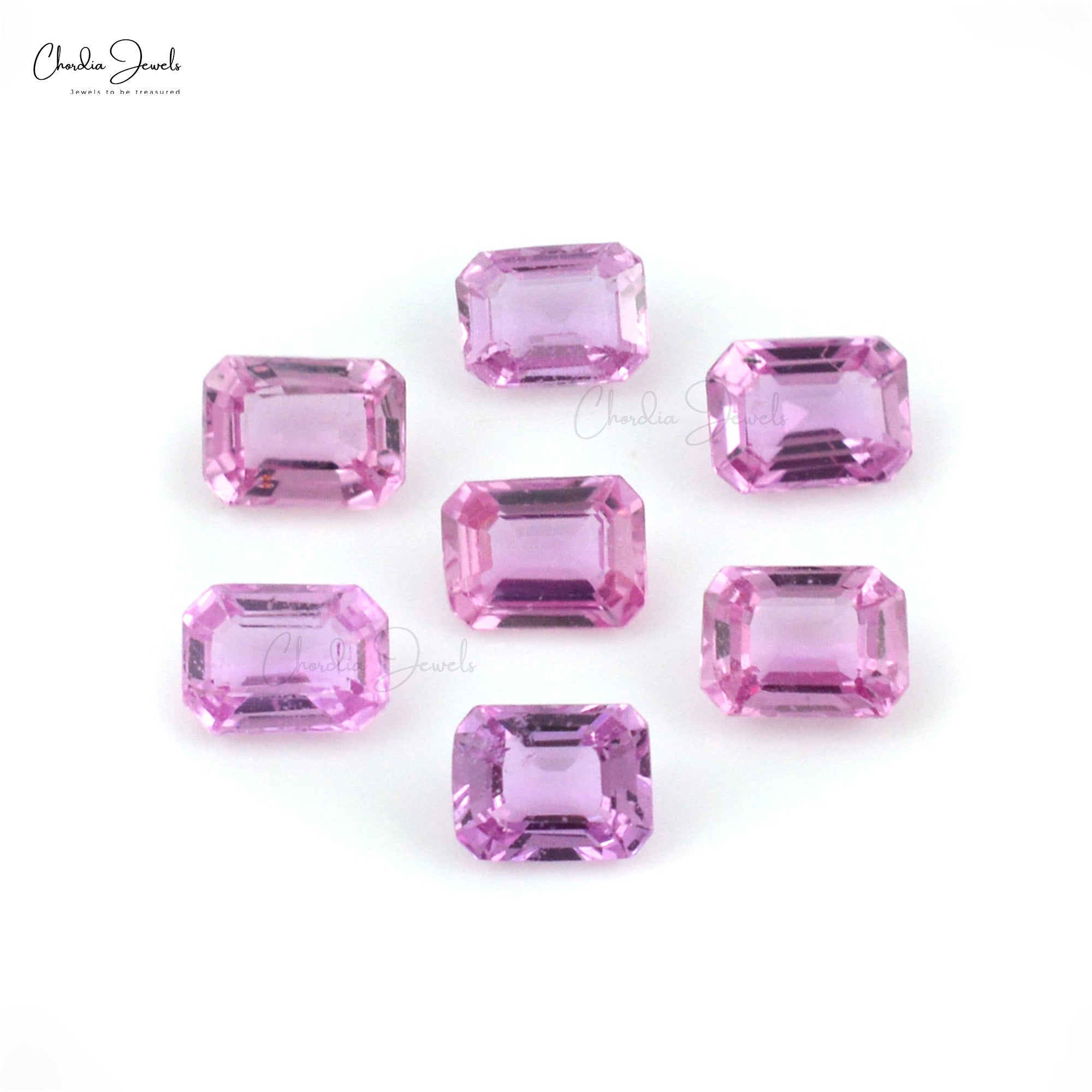 Top Quality Loose Pink Sapphire Emerald Cut 8x6mm, 1piece