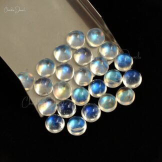 7X7mm Natural Rainbow Moonstone Round Cabochon Loose Gemstone At Discount Price