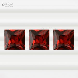 Fine Quality Natural Garnet Square Faceted Gemstone for Sale at Discount Price, 1 Piece