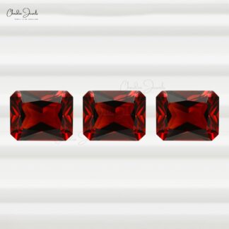 Natural Garnet Faceted Gemstone 8X6MM Emerald Cut at Discount Price, 1 Piece