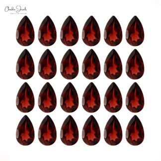 12X8MM Deep Red Garnet Faceted Semi Precious Gemstone at Sale, 1 Piece