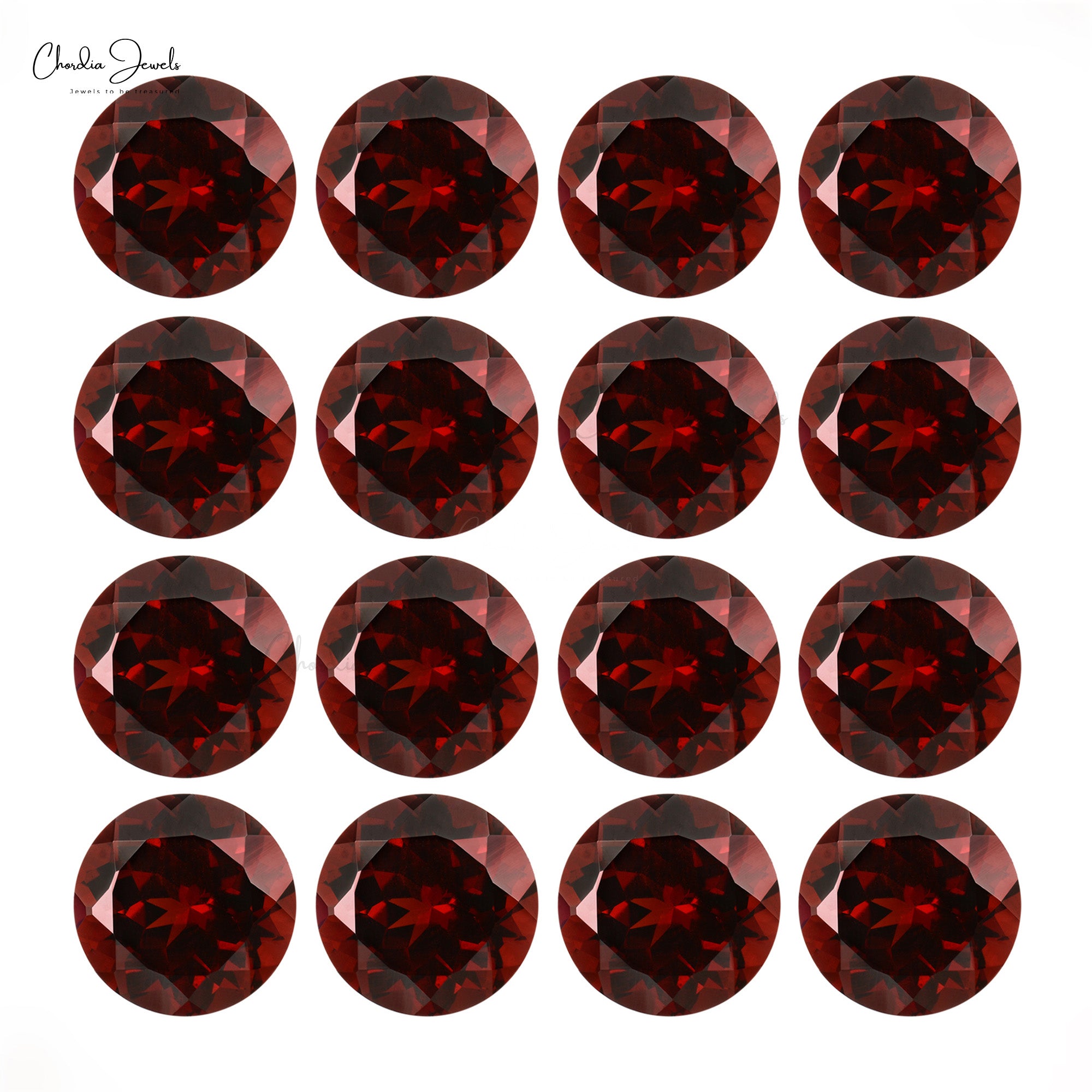 Super Flawless January Birthstone 8 mm Round Cut Garnet for Jewelry, 1 piece