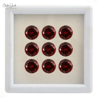 Flawless 1/2 Carat Round Cut Loose Garnet Gemstone for Pendant, 1 Piece