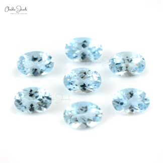 Wholesale Lot of Aquamarine 7x5 Oval Cut Semi Precious Gemstone, 1 Piece
