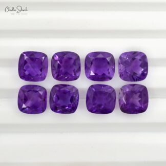AAA Grade Natural Amethyst Cushion 7MM Faceted Gemstone at Discount Price, 1 Piece