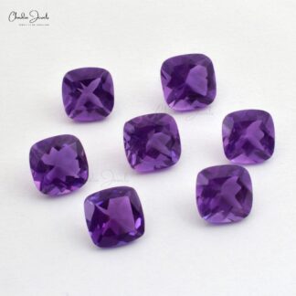 Genuine Amethyst Cushion Cut 5MM Loose Semi Precious Gemstone for Jewelry, 1 Piece